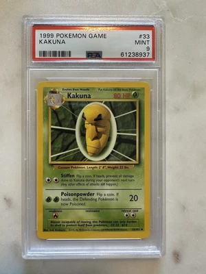 $15 • Buy Pokemon Kakuna Base Set Unlimited Game 33 PSA 9