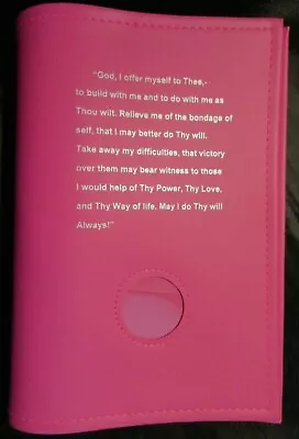 PINK Alcoholics Anonymous AA Big Book Cover Vinyl  3rd Step Prayer Coin Token • $19.89