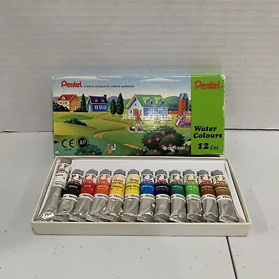 Vintage Pentel Colours Watercolor Paint 12 Tubes Set Non Toxic Made In Japan • $24.99