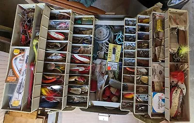 Vintage Plano 8700 7 Drawer Tackle Box LOADED FULL Muskie Trout Walleye LURES • $36