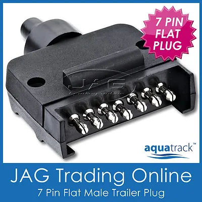 $13.95 • Buy AQUATRACK 7 PIN FLAT MALE TRAILER CONNECTOR PLUG- Boat/Caravan/Auto/Car/Truck/RV
