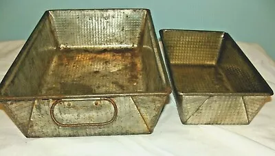 Vintage Loaf Pans With Waffle Weave And Envelope Folded Corners - 1 Is Ovenex • $7.99