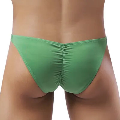 Mens Low-Rise Nylon Cool Ice Silk Briefs Sexy Bikini Pouch Panties Underwear AA • $5.49