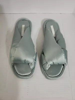 $26 • Buy Zara Home Womens Slippers 38 Twisted Bow Green