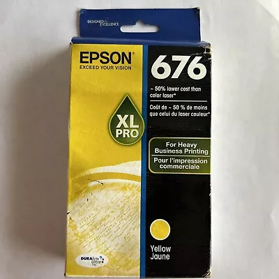 Epson 676XL Yellow Ink Cartridge Genuine OEM New Sealed 12/2020 Free Shipping • $14.99