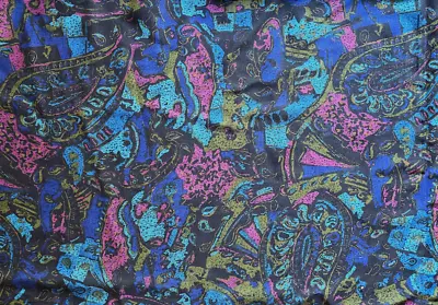 Vintage Mod 60s 70s Psychedelic Abstract Paisley BOHO Retro Hippie Groovy Fabric • $12