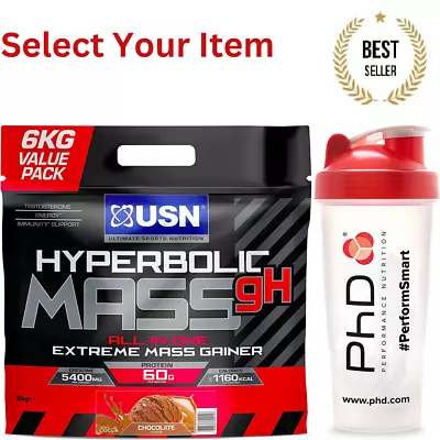 £5.99 • Buy USN Hyperbolic Mass All In One Weight,Muscle Gainer 6KG Nutrition Mixball Shaker
