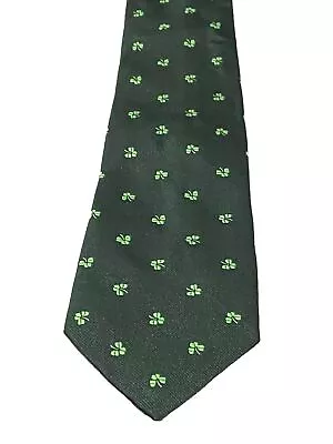 Luck Of The Irish Kincora Shamrock Neck Tie Green Made In Ireland • $14.99