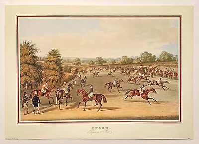 Horse Racing At Epsom Preparing To Start  By James Pollard Reproduction Print • £20