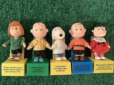 Vintage Applause Peanuts Snoopy Charlie Brown 4.5” Vinyl Figure Philosophy Dolls • $175