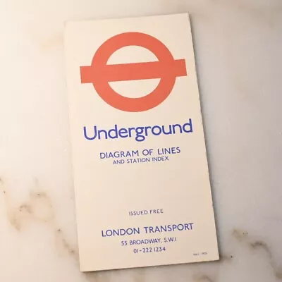 London Underground Tube Map No.1 1975 (Ref 5.75/2315M/1000M) • £11