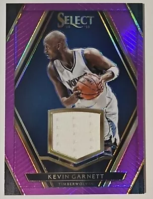 2015-16 Panini Select Swatches Purple Prizm Kevin Garnett Jersey Game Worn /99 • $9.99