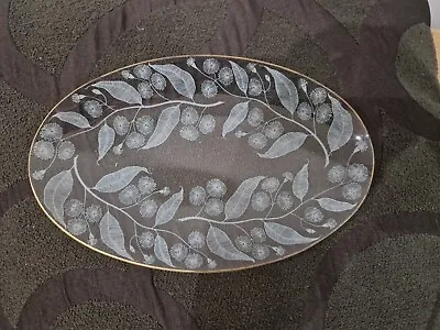 Vintage Chance Clear Glass Calypto Small Oval Plate 23cm X 14cm • £10