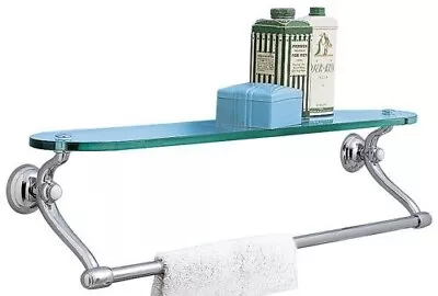 American Standard 24  Chrome Towel Bar With Glass Shelf 6726 • $39.95