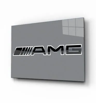 Mercedes-Benz AMG Gray Glass Poster | Unique Gift Idea For Men ✓ • $129.65