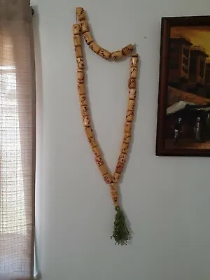 Unique Large Wooden Prayer Beads Wall Decoration. Embellished W/calligraphy  • $19.75
