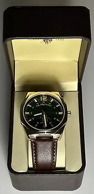 U.S. Polo Assn. Men's Analog Watch - Green Dial With Brown Band • $30