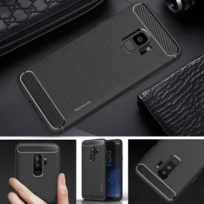 Premium Slim Protective Carbon Fibre Case Cover For Samsung Galaxy S9 S9 Plus • £2.95