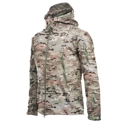 Mens Waterproof Tactical Soft Shell Jacket Coat Army Windbreaker Outdoor Tops  • $32.13