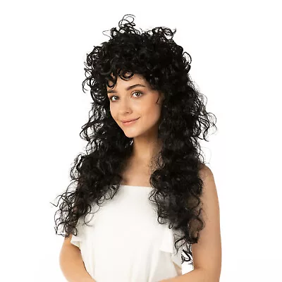 Curly Long Wig Fancy Dress Costume 1980's Cosplay Wigs Pop Party Long Uk Seller • £7.99