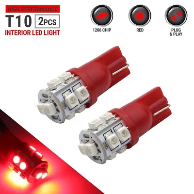 2x T10 921 194 168 LED Red License Plate/Dome/Interior Inside Car Light Bulb • $5.10