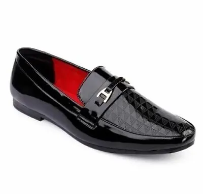 Men's Black Fully Nagra Faux Jutti Water Resistant Faux Leather Pull-On Men Shoe • £24.54