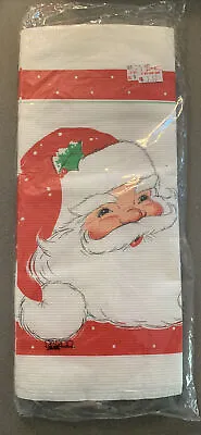 Vintage Paper Art Santa Tablecloth Extra Large Christmas Tablecover 54  X 102  • $16