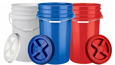 7 Gallon Food Grade BPA Free Large Bucket With Screw On Airtight Lid (Pack Of 3) • $89.77