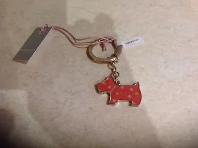 £15.50 • Buy Radley Dog Cheshire Street Enamel Coral Spotty Key Ring Bnwt