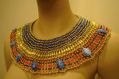 Egyptian Queen Cleopatra Style Pharaoh's Necklace/Collar - 100% Handmade • £30