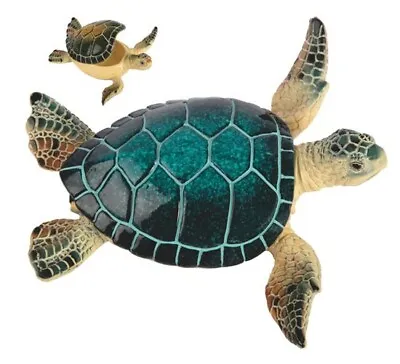 6 1/2  Wide Blue Sea Turtle Trinket Box • $32.12