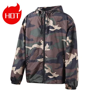 Beautiful Giant Men's Hooded Lightweight Windbreaker Outdoor Jacket Camo • $22.94