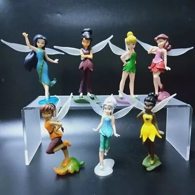 7Pcs Disney Tinker Bell Fairies Princess 4  Action Figure Model Toys Cake Topper • £8.99