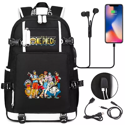 ONE PIECE Luffy Casual Backpack Travel School Bag Laptop Shoulders Bag Knapsack • $25.44