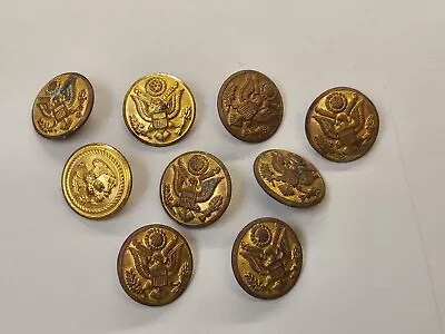 Set Of 9 Vintage Military Waterbury Uniform Buttons • $12