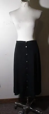 Women's A.J. CHRISTOPHER  NM Essentials  Black 100% Silk Skirt Size 10 • $40