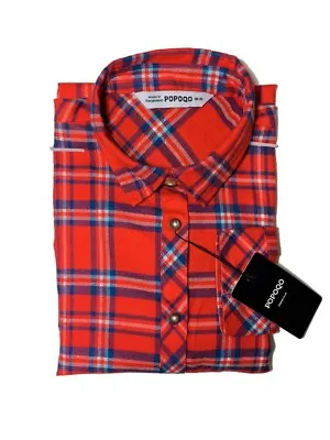 Womens Checked Shirt Ladies Pink & White Plaid Check Casual Shirt Summer Tops UK • £16.99