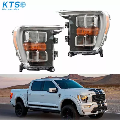 LED Headlight Assembly  For 2021-2022 Ford F150 XLT Projector Black Left+Right • $530.63