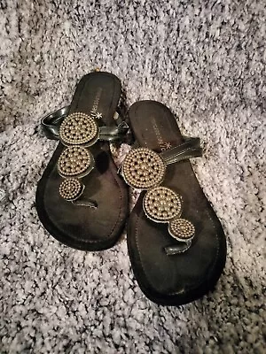 Women's Size 6 Black Montego Bay Club Sandals • $10.99