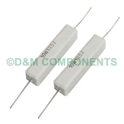 3.3R To 10K - 10W Ceramic Wirewound Resistors 5% SQP-10 Pack Of  2 5 Or 8 • £2.65