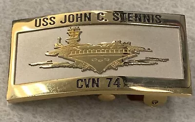 USS JOHN STENNIS CVN-74 Brass USN Belt Buckle • $24.99