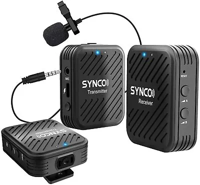 £43.99 • Buy UK SYNCO G1(A2) Lavalier Wireless Microphone 2.4GHz For Camera Smartphone To 50m