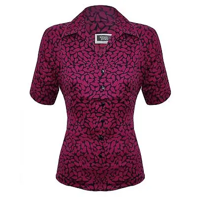 £4.99 • Buy Womens Ladies Blouse Short Sleeve Shirt Office Work Formal Smart Plus Sizes 8-22