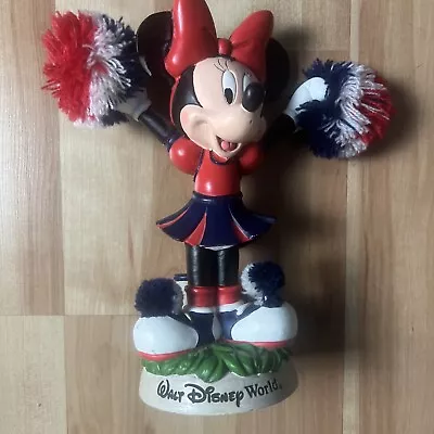 Disneyland Resort Minnie Mouse Cheerleader Bobble Figurine Red White Blue • $20