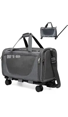 Prokei Pet Carrier With Wheels Gray For Cats + Small Dogs Airline Approved Mint • $55