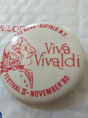 Viva Vivaldi Button Pin ARS Nova Buffalo NY Festival II November 1980 • $2.99