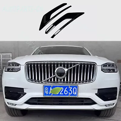 For 2020-2024 Volvo XC90 Black ABS Front Bumper Side Grille Fog Light Trim Strip • $114.38