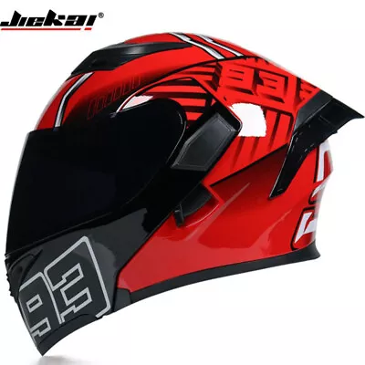 DOT Motorcycle Helmet Flip Up Full Face Modular Helmet W/Dual Sun Visor&Spoiler • $129.99