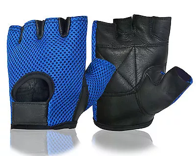 £3.49 • Buy Weight Lifting Padded Mesh Leather Gloves Fitness Training Cycling Bike Bicycle