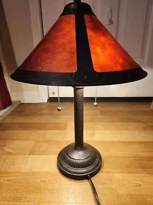 Vintage Mica Series Tensor Bronze Tone Double Socket Table Lamp • $199